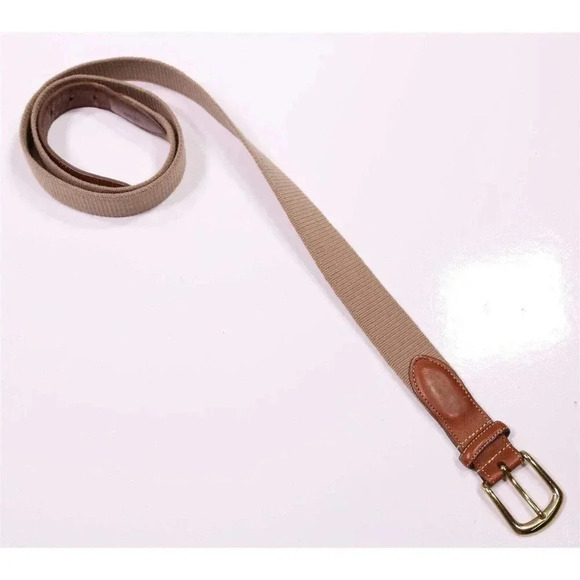 Torino Made in USA Light Brown Canvas-Leather Men's Belt 44 - Picture 2 of 7